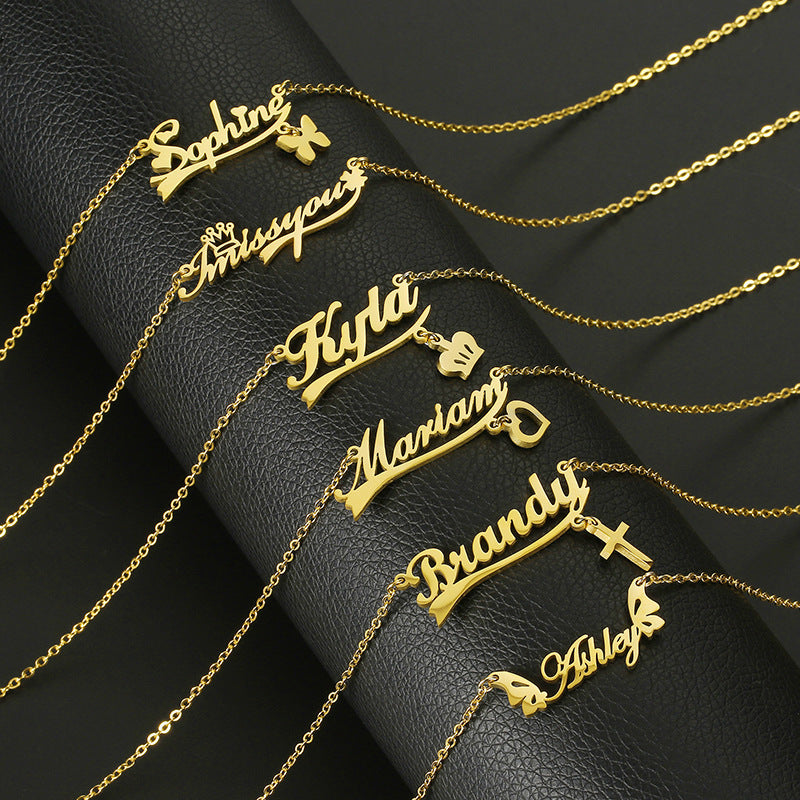 Custom Butterfly Heart Nameplate For Women