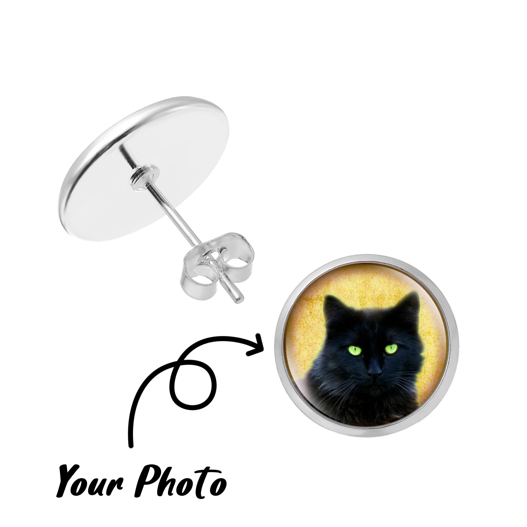 Personalised Pet Photo Stud Earrings